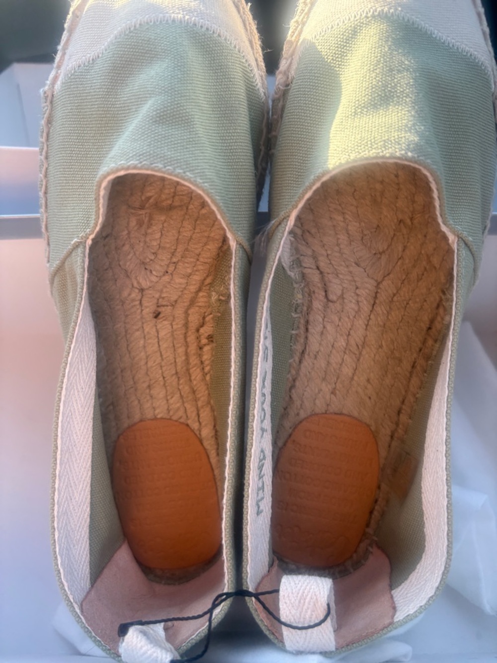Castaner Sage Green Canvas Espadrilles